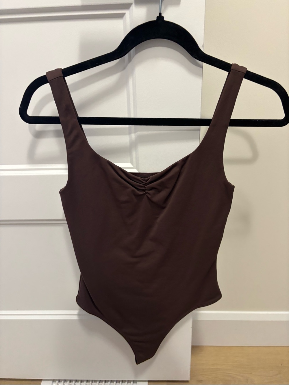 Babaton Chocolate Brown Square Neck Bodysuit